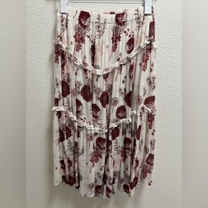 Charlie Holiday Faron Maxi Skirt Desert Floral Tiered Ruffle Lined Boho Size 4